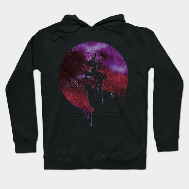 Sweet Unicorn Fullmoon Watercolor Galaxy Universe Stardust Milkstreet Stars Gift Hoodie by Cheesybee